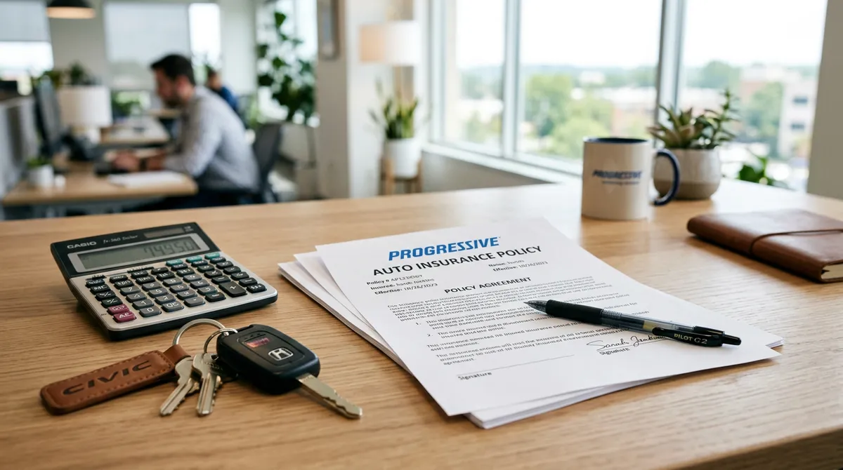 Dokumenty polisy ubezpieczeniowej i materiały edukacyjne na biurku